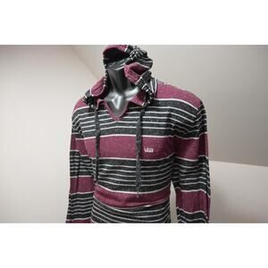 Vans Skateboard Tee Hoodie Striped Cotton Blend Pullover Boys‎ Size XL